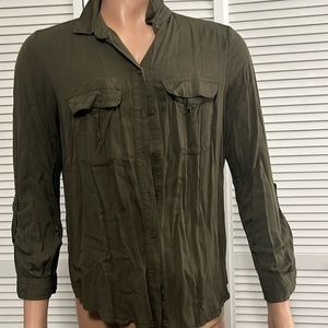 HnM green blouse size 12